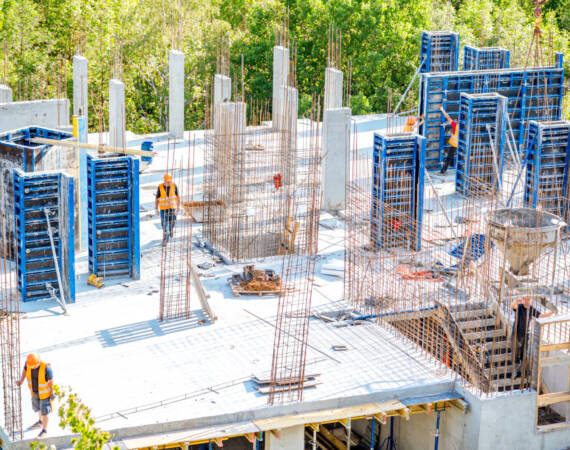 Building during the construction process